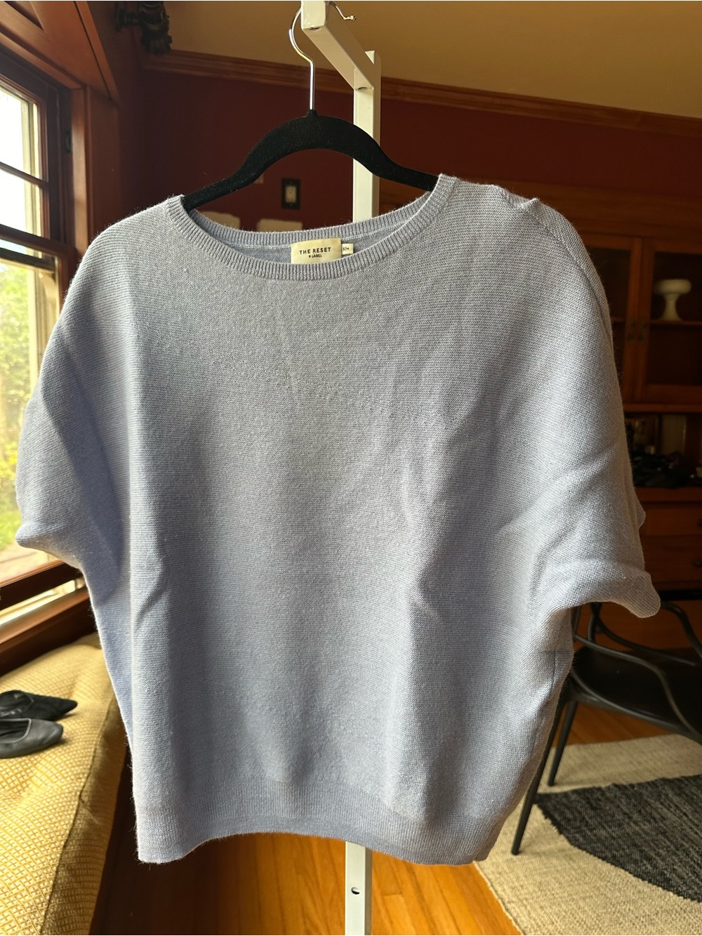 The Reset Pale Blue Short-Sleeve Crewneck Sweater - Women